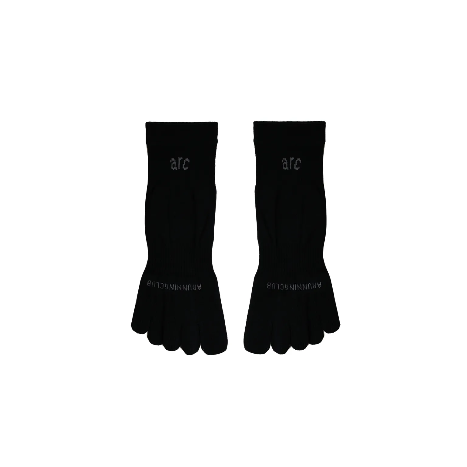 Run Toe Quarter Socks – Black